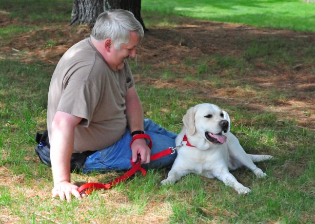 Assistant Chief Steve Gallagher and K-9 Gunther with the Chillicothe Fire Department (photo credit: State Farm)